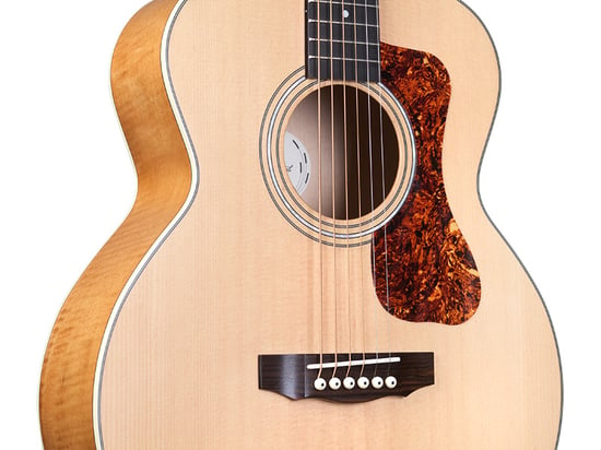 Guild Jumbo Junior Flamed Maple Westerly Electro Acoustic Guitar, Natural