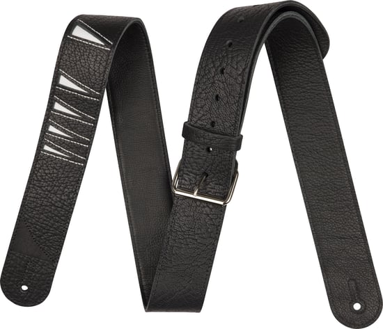 Jackson Shark Fin Leather Strap, Black and White
