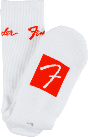 Fender Logo Stomp Socks, White, Large