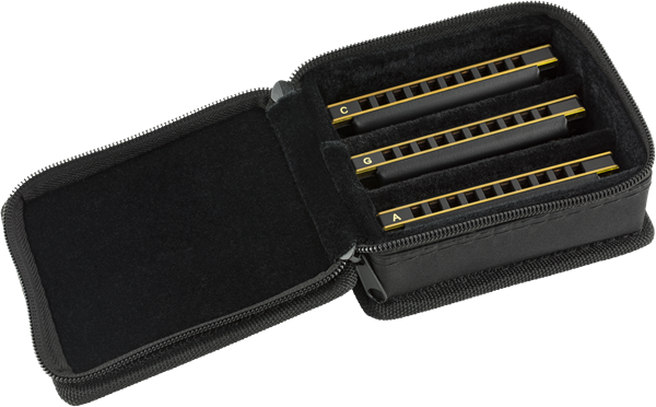 Fender Blues DeVille Harmonica Pack of 3 with Case