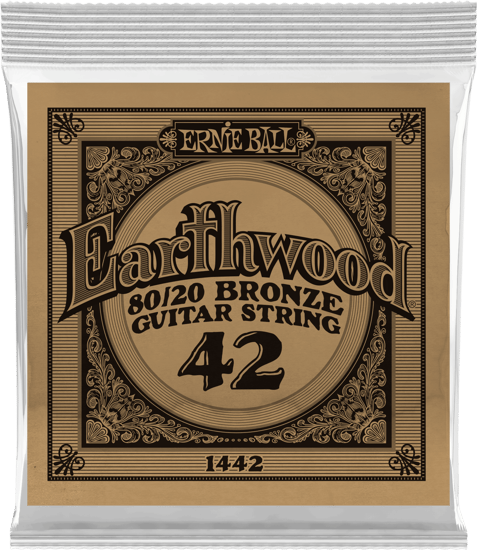 Ernie Ball 1442 Earthwood 80/20 Bronze Acoustic Single String, 42