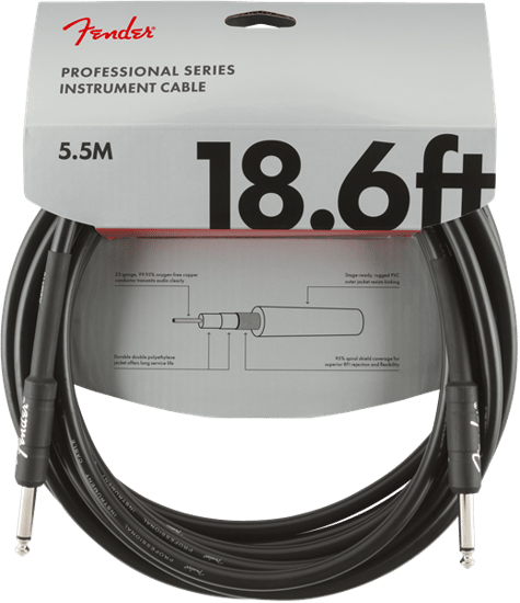 Fender Professional Instrument Cable, 5.7m/18.6ft, Black