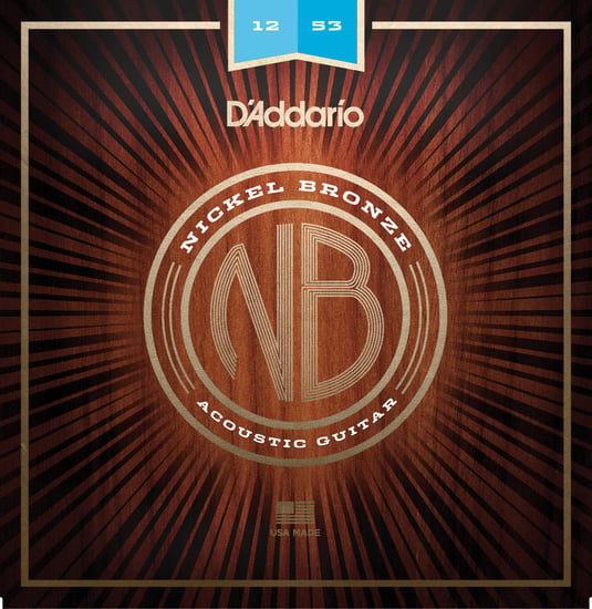 D'Addario NB1253 Nickel Bronze Acoustic, Light, 12-53
