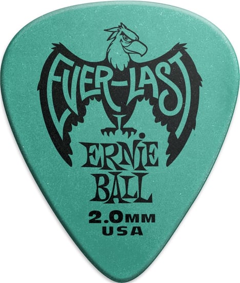 Ernie Ball 9196 Everlast Pick, 2mm, Teal, 12 Pack