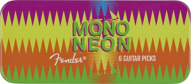 Fender MonoNeon Pick Tin, Medium, Set of 6
