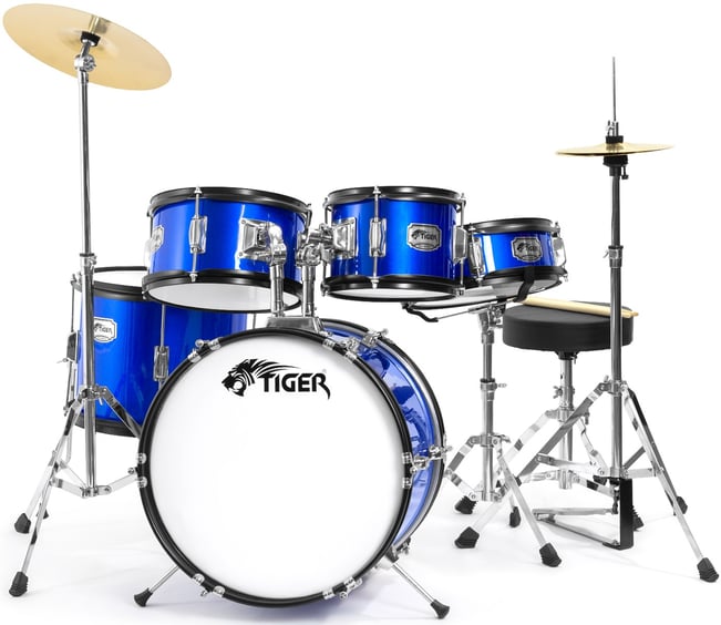 Tiger JDS14 5 Piece Junior Drum Kit Blue
