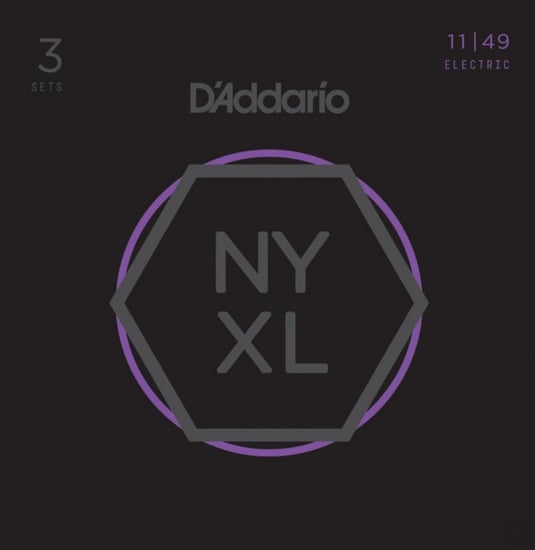 D'Addario NYXL1149-3P Nickel Wound Electric, Medium, 11-49, 3 Pack