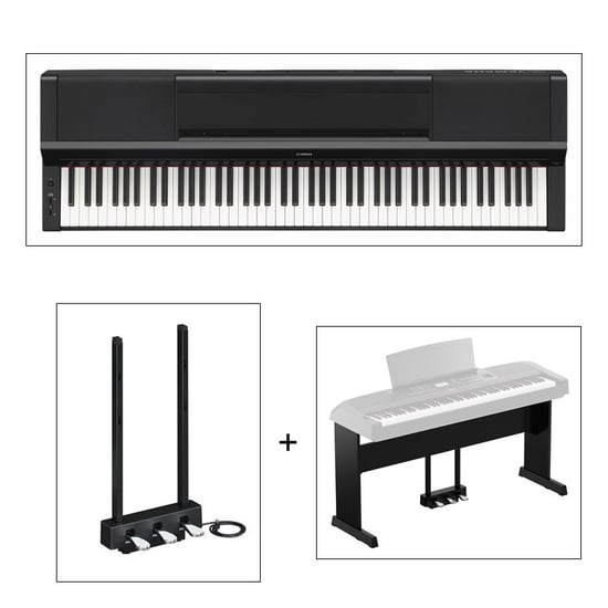Yamaha P-S500 Digital Piano with Stand and 3-Pedal Unit, Black