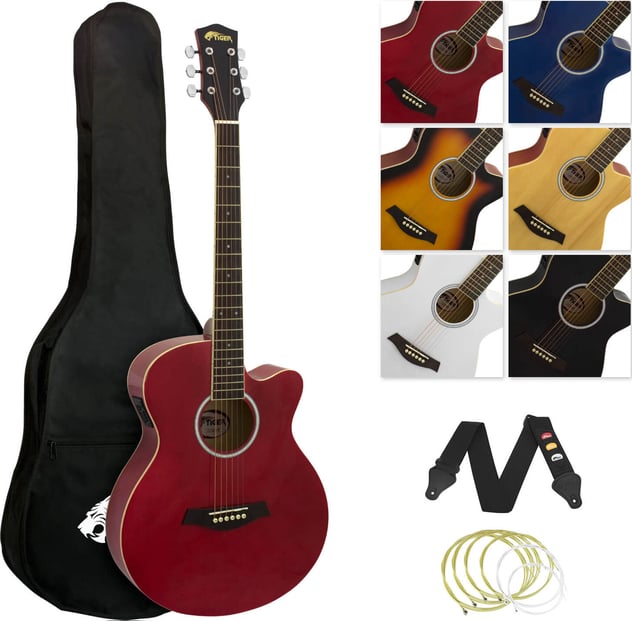 Tiger ACG4 Acoustic Guitar Red 1