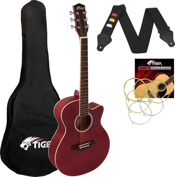 Tiger ACG1 Acoustic Guitar 3/4 Size Red 1