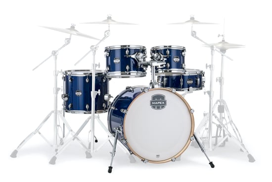 Mapex MM504SF Mars Maple 4-Piece Fusion Shell Pack, Midnight Blue