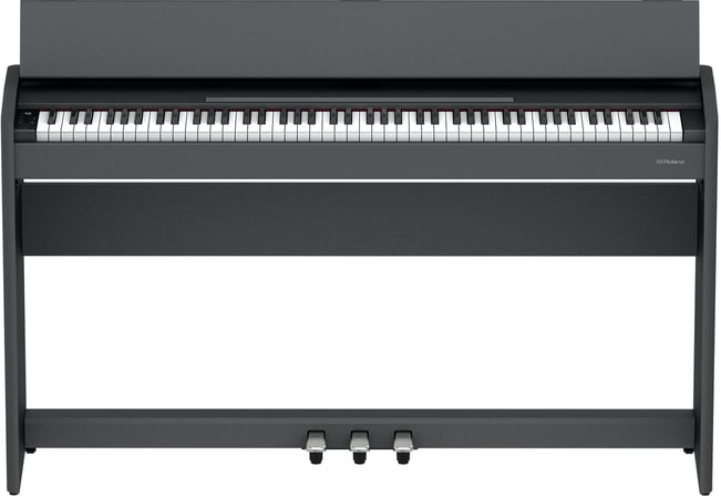 Roland F107 Digital Piano, Black Open Front