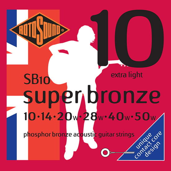 Rotosound SB10 Super Bronze Acoustic, Extra Light, 10-50