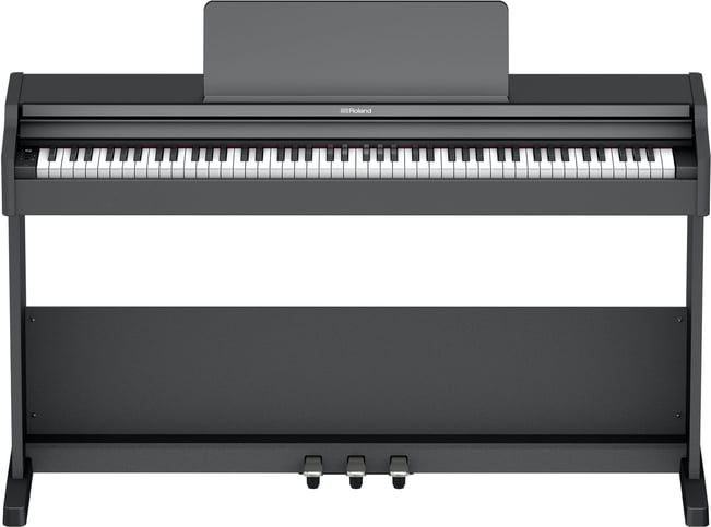 Roland RP107 Digital Piano, Black Front Open