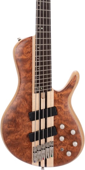 Cort A5 Beyond 5-String Bass with Case, Open Pore Bubinga Natural