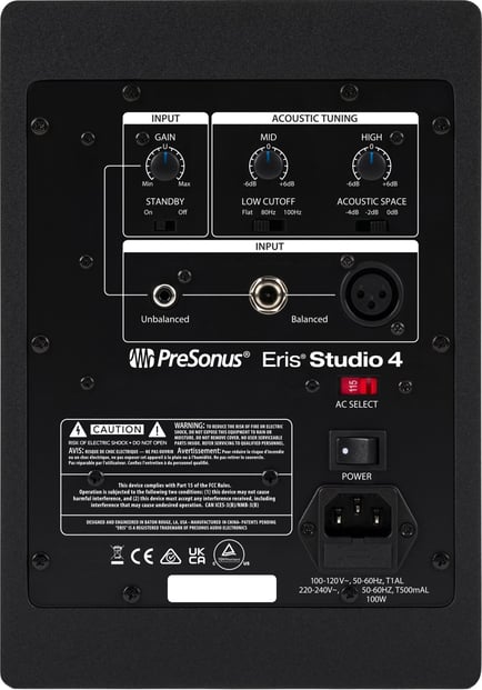 PreSonus Eris Studio 4 Monitor Black Back