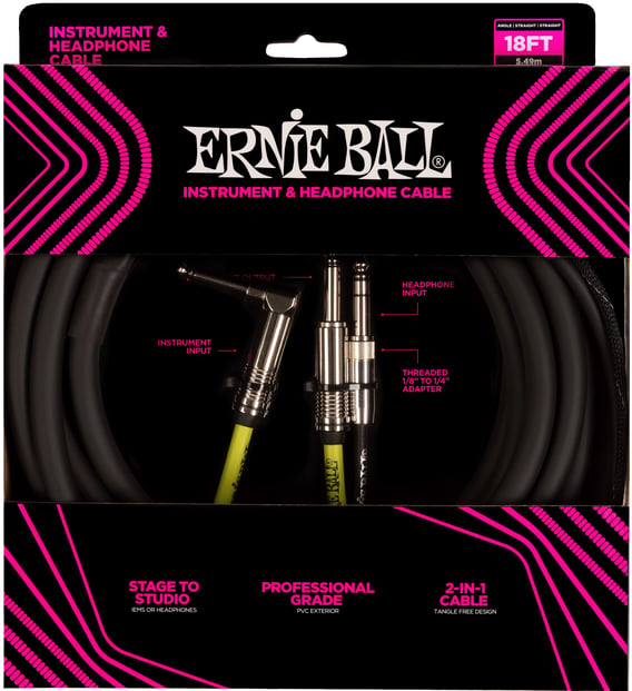 Ernie Ball 6411 Instrument & Headphone Cable