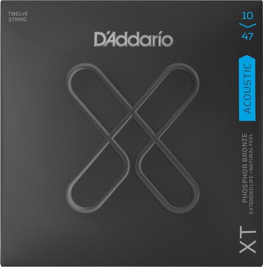 D'Addario XTAPB1047-12 XT Phosphor Bronze 12 String Acoustic, Light, 10-47