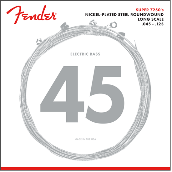 Fender 7250-5M Bass Strings, Nickel Plated Steel, Long Scale, 5-String, 45-125