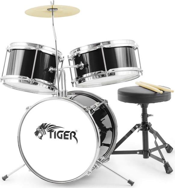 Tiger 3-Piece Junior Drum Kit Black 1