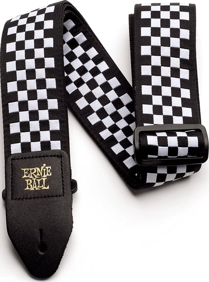 Ernie Ball 4149 Premium Jacquard Strap, Black/White Checker
