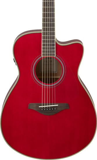 Yamaha FSC-TA TransAcoustic Concert Electro Acoustic Cutaway, Ruby Red