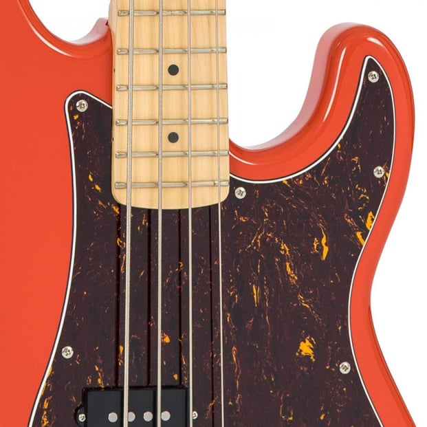 Vintage V4MFR ReIssued Bass, Firenza Red