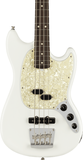 Fender American Performer Mustang Bass, Rosewood, White
