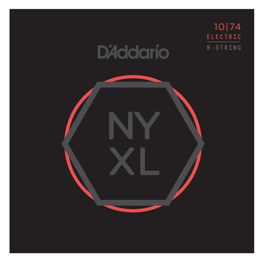 D'Addario NYXL1074 Nickel Wound 8 String Electric, Light Top/Heavy Bottom, 10-74