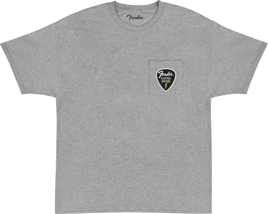 Fender Pick Patch Pocket Tee, Athletic Gray, XL