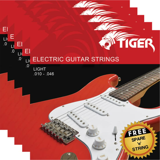 Tiger EGS-5-L Electric Guitar Strings Light 10-46, 5 Pack