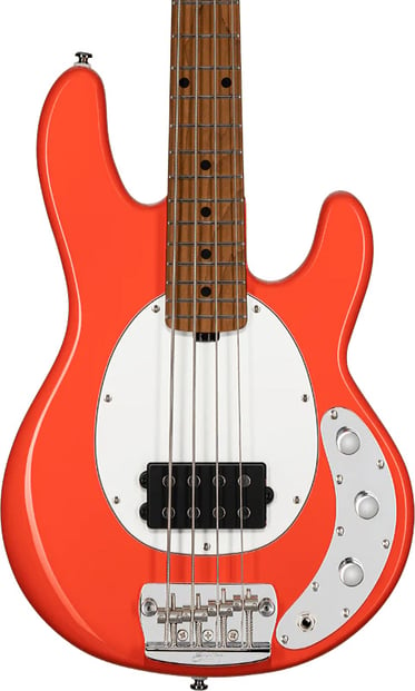 Sterling StringRay Short-Scale Bass Fiesta Red 1