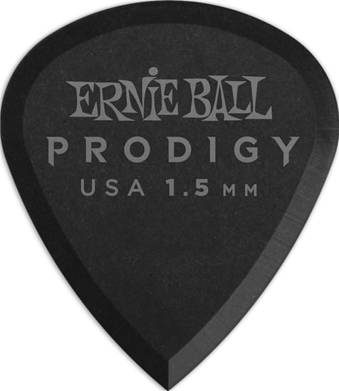 Ernie Ball 9200 Prodigy Mini Pick, 1.5mm, Black, 6 Pack