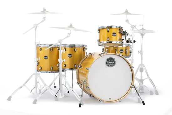 Mapex MA528SF Mars Birch 5-Piece Crossover Shell Pack, Sunflower Sparkle