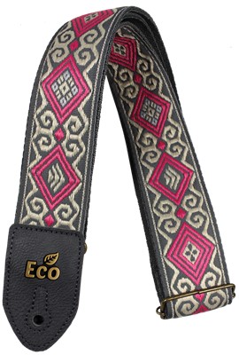 Ecostrap Ecojacq Guitar Strap, 2", Jacquard Pink