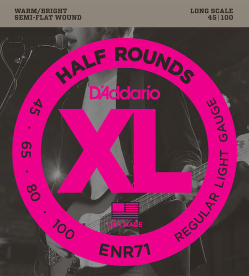 D'Addario ENR71 Long Scale Half Round (45-100)