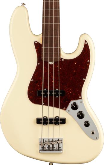 Fender American Professional II Jazz Bass, Fretless, Rosewood Fingerboard, Olympic White