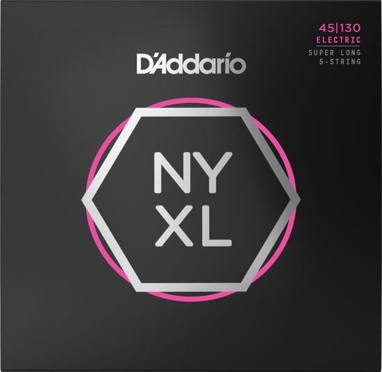D'Addario NYXL45130SL Nickel Wound 5-String Bass, Regular Light, 45-130, Super Long Scale