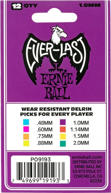Ernie Ball Everlast 1mm Purple 12 Pack Back