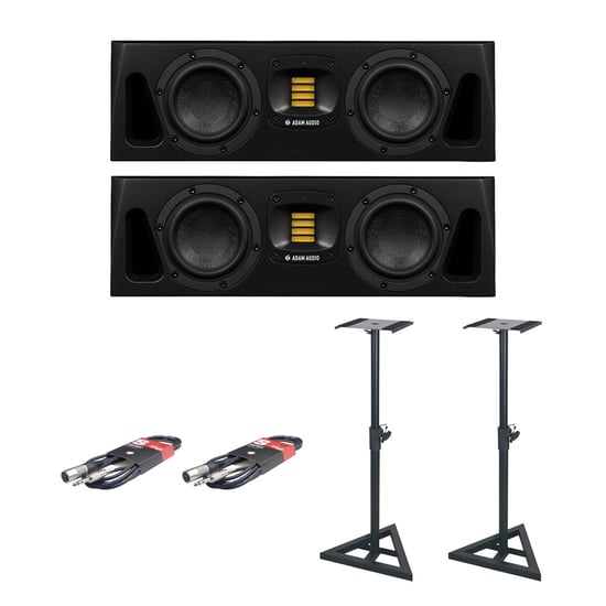 Adam Audio A44H Active Studio Monitors with Stands & Cables