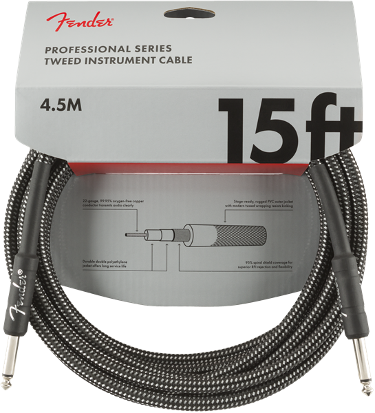 Fender Professional Cable 4.5m/15ft Gray Tweed