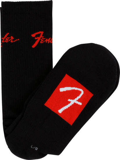 Fender Logo Stomp Socks, Black, Large