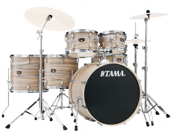 Tama IE62H6W Imperialstar 6pc Shell Pack with Hardware, Zebrawood Wrap