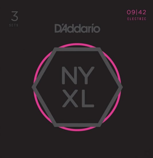 D'Addario NYXL0942-3P Nickel Wound Electric, Regular Light, 9-42, 3 Pack
