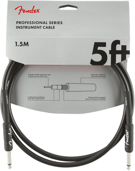 Fender Professional Instrument Patch Cable, 1.5m/5ft, Black
