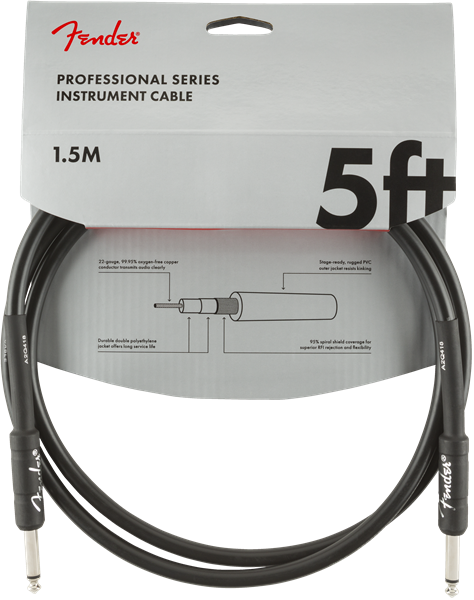 Fender Professional Patch Cable 1.5m/5ft Black