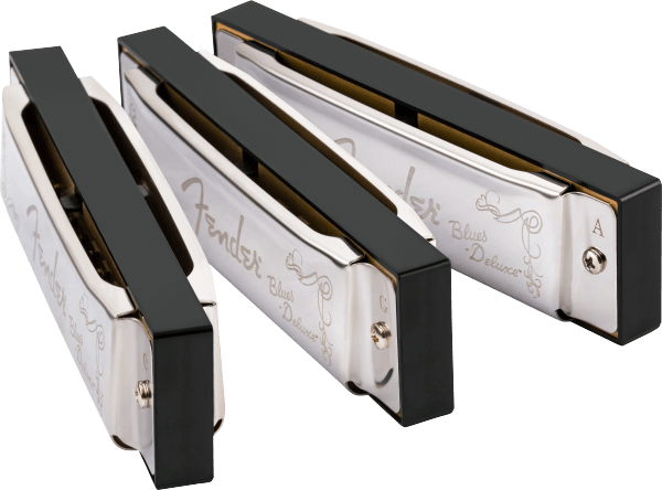 Fender Blues Deluxe Harmonica Pack of 3 with Case