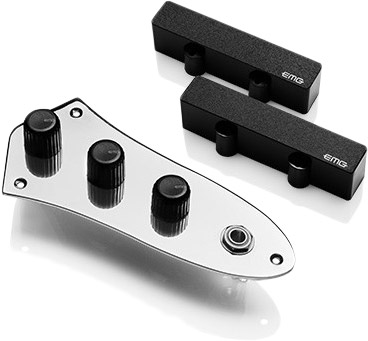 EMG J-SYSTEM Active Jazz Bass Pickup Set with Control Plate, Black
