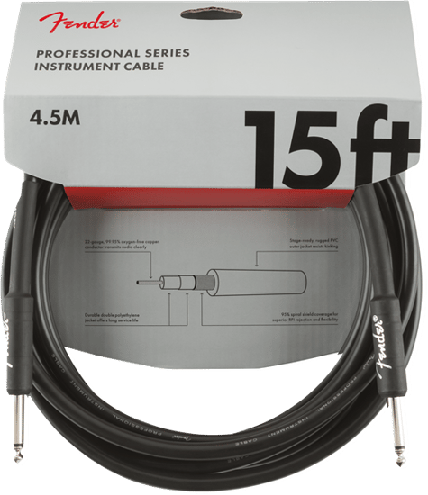 Fender Professional Instrument Cable, 4.5m/15ft, Black
