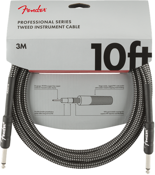 Fender Professional Cable 3m/10ft Gray Tweed